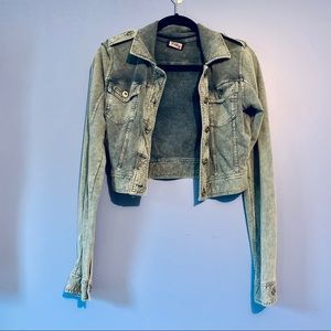 Crop soft denim jacket